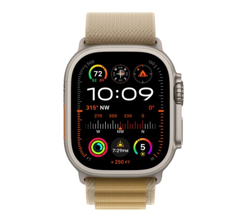 Apple Watch Ultra 2 (2024): бежевые титан и ремешок Alpine Loop Tan HK — стиль и функциональность в 49 мм
