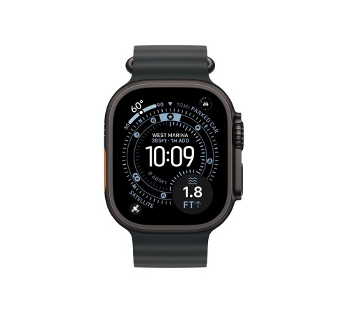 Умные часы Apple Watch Ultra 3 (2025) GPS + Cellular, 49 мм, корпус из черного титана, ремешок Ocean Band черного цвета
