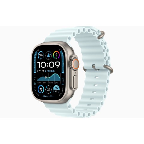 Умные часы Apple Watch Ultra 2 (2024) GPS + Cellular, 49 мм, корпус из бежевого титана, ремешок Ice Blue Ocean Band