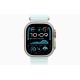 Apple Watch Ultra 2 (2024): умные часы с GPS и Cellular, корпус из бежевого титана, ремешок Ice Blue Ocean Band, 49 мм.