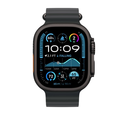 Apple Watch Ultra 2 (2024): умные часы с GPS и Cellular, корпус из чёрного титана, ремешок Ocean Band