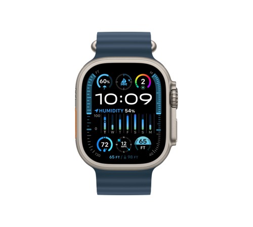 Apple Watch Ultra 2 (2024): умные часы с GPS и Cellular, 49 мм, бежевый титан, ремешок Ocean Band Navy