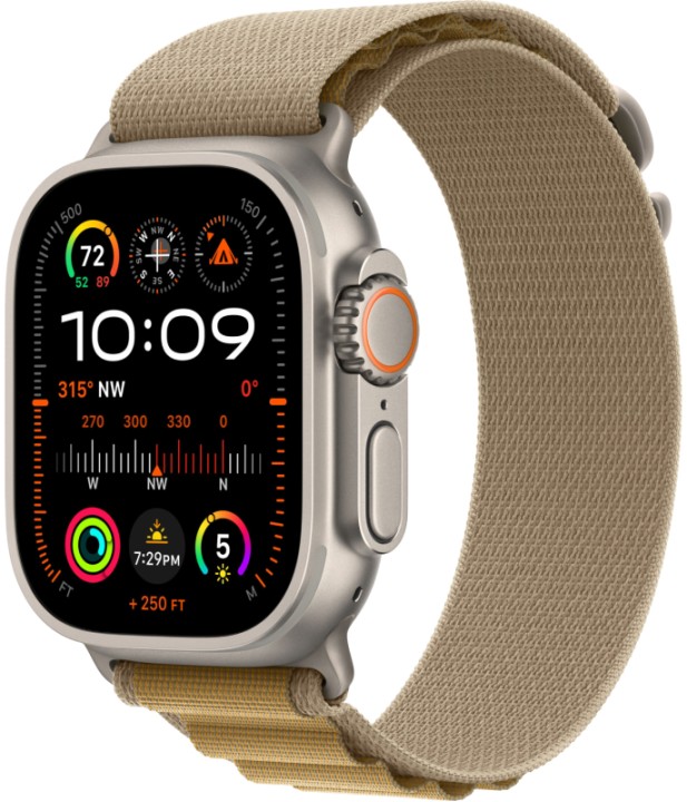 Умные часы Apple Watch Ultra 2 (2024) GPS + Cellular, 49 мм, корпус из бежевого титана, ремешок Alpine Loop Tan бежевого цвета, размер L