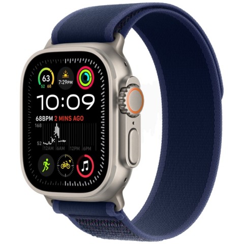 Умные часы Apple Watch Ultra 2 (2024) GPS + Cellular, 49 мм, корпус из бежевого титана, ремешок Blue Trail Loop US, размер M/L
