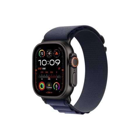Умные часы Apple Watch Ultra 2 (2024) GPS + Cellular, 49 мм, корпус из черного титана, ремешок Alpine Loop Navy синего цвета, US, размер M
