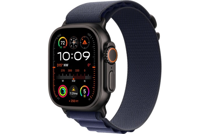 Умные часы Apple Watch Ultra 2 (2024) GPS + Cellular, 49 мм, корпус из черного титана, ремешок Alpine Loop Navy синего цвета, US, размер M