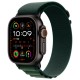 Умные часы Apple Watch Ultra 2 (2024): чёрный титан, GPS + Cellular, 49 мм, ремешок Alpine Loop Dark Green, размер L
