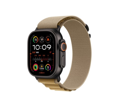 Apple Watch Ultra 2 (2024): умные часы с GPS и Cellular, чёрный титан, ремешок Alpine Loop Tan, размер M