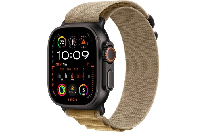 Умные часы Apple Watch Ultra 2 (2024) GPS + Cellular, 49 мм, корпус из черного титана, ремешок Alpine Loop Tan бежевого цвета US, размер M