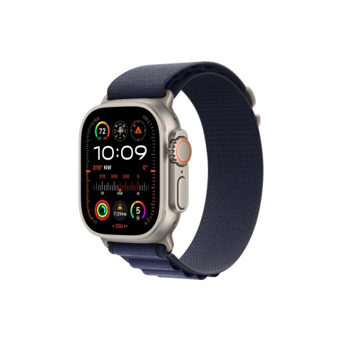 Умные часы Apple Watch Ultra 2 (2024) GPS + Cellular, 49 мм, корпус из бежевого титана, ремешок Alpine Loop Navy синего цвета, US, размер L