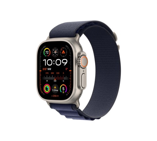 Умные часы Apple Watch Ultra 2 (2024) GPS + Cellular, 49 мм, корпус из бежевого титана, ремешок Alpine Loop Navy синего цвета, US, размер L