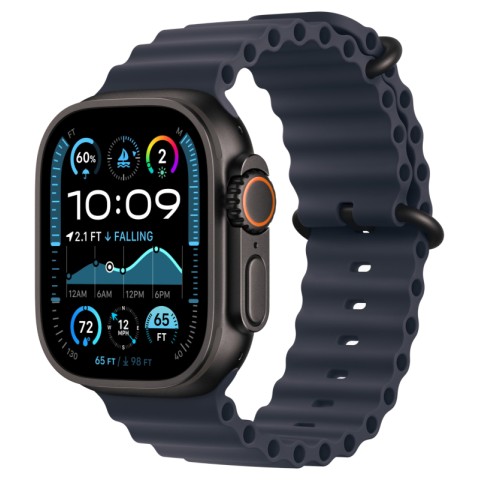 Умные часы Apple Watch Ultra 2 (2024) GPS + Cellular, 49 мм, корпус из черного титана, ремешок Ocean Band Navy US синего цвета