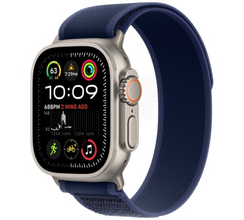 Apple Watch Ultra 2 (2024): умные часы с GPS и Cellular, корпус из бежевого титана, ремешок Blue Trail Loop, размер S/M