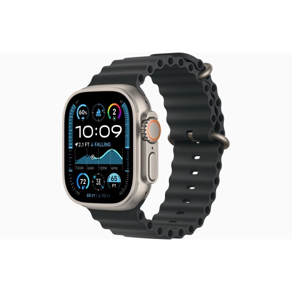 Умные часы Apple Watch Ultra 2 (2024) GPS + Cellular, 49 мм, корпус из бежевого титана, ремешок Ocean Band Black черного цвета