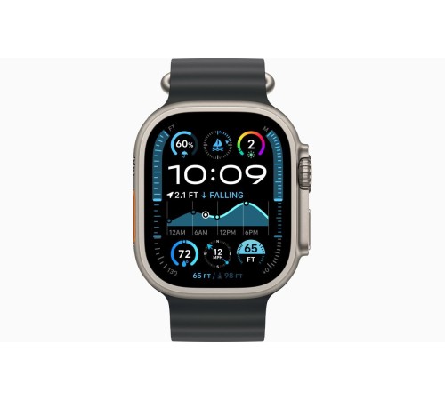 Умные часы Apple Watch Ultra 2 (2024): GPS + Cellular, 49 мм, бежевый титан, ремешок Ocean Band Black