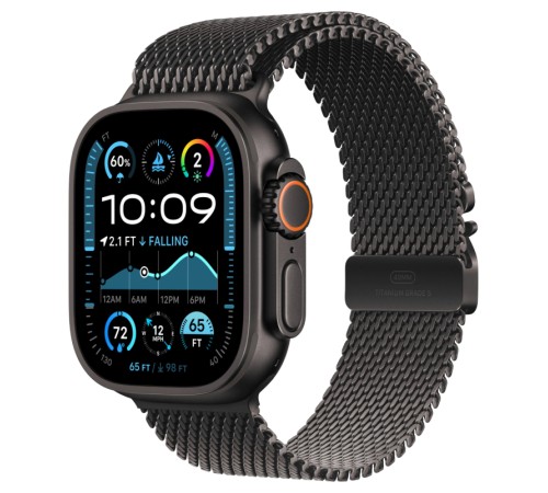 Apple Watch Ultra 2 (2024): умные часы с GPS и Cellular, чёрный титан, 49 мм
