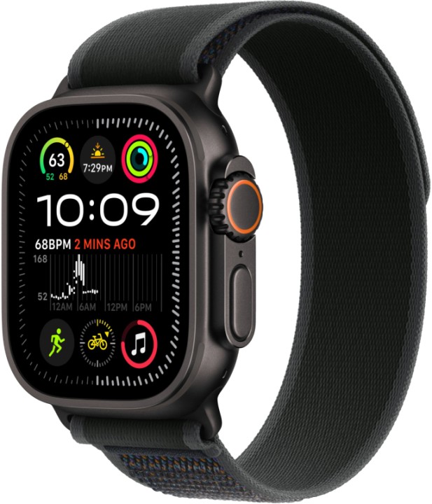 Умные часы Apple Watch Ultra 2 (2024) GPS + Cellular, 49 мм, корпус из черного титана, ремешок Black Trail Loop HK, размер M/L