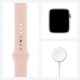 Золотые умные часы Apple Watch Series 6 44 мм с розовым спортивным ремешком