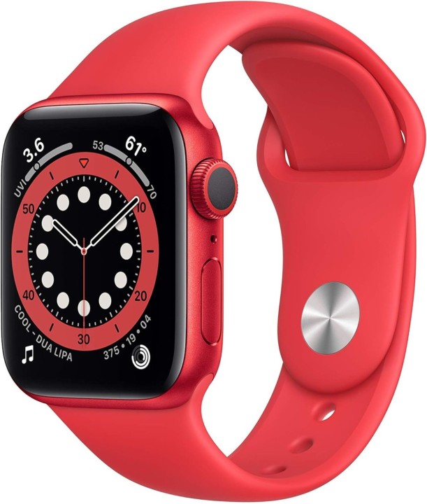 Умные часы Apple Watch Series 6 44 мм, красный корпус, sport band red