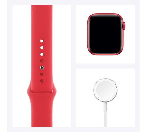 Умные часы Apple Watch Series 6 44 мм с красным корпусом и ремешком Sport Band Red