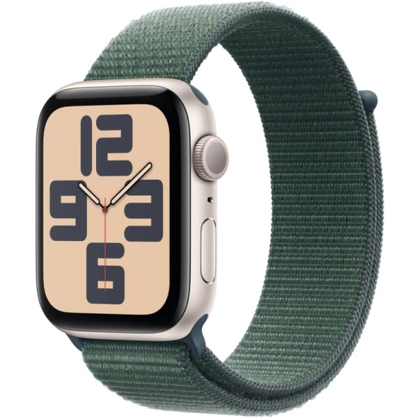 Умные часы Apple Watch SE 2 (2024) 44mm Starlight Aluminum Case with Lake Green Sport Loop