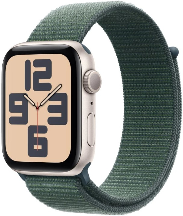 Умные часы Apple Watch SE 2 (2024) 44mm Starlight Aluminum Case with Lake Green Sport Loop