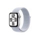 Умные часы Apple Watch SE 2 (2024) 40 мм с серебристым алюминиевым корпусом и голубым спортивным ремешком