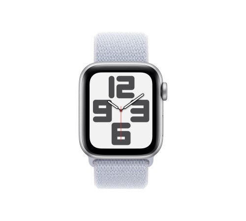 Умные часы Apple Watch SE 2 (2024) 40 мм с серебристым алюминиевым корпусом и голубым спортивным ремешком
