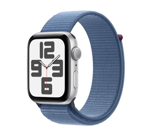 Умные часы Apple Watch SE 2 (2024) 40 мм с серебристым алюминиевым корпусом и зимне-синим спортивным ремешком