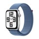 Умные часы Apple Watch SE 2 (2024) 40 мм с серебристым алюминиевым корпусом и зимне-синим спортивным ремешком