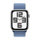 Умные часы Apple Watch SE 2 (2024) 40 мм с серебристым алюминиевым корпусом и зимне-синим спортивным ремешком