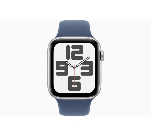 Умные часы Apple Watch SE 2 (2024) 44 мм в алюминиевом корпусе цвета «серебро» с джинсовым спортивным ремешком M/L (США)