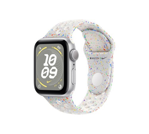 Умные часы Apple Watch SE 2 (2024) 40 мм в серебристом алюминиевом корпусе с браслетом Nike цвета платина, размер S/M