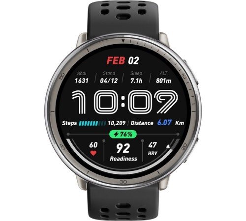 Умные часы Amazfit Active 2 Black Sport Silicone (Черный)