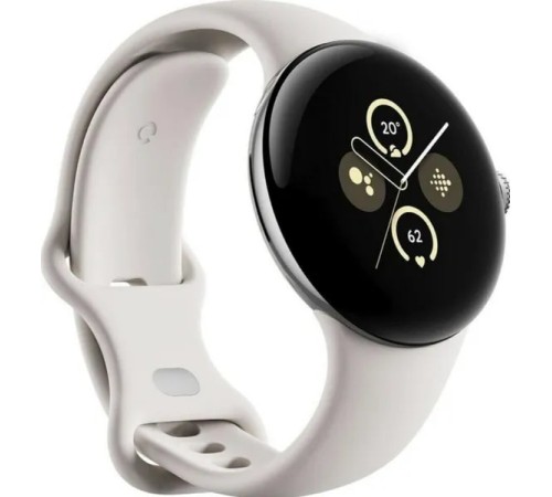 Умные часы Google Pixel Watch 2 LTE в серебристом корпусе и керамической ленте: модель из США