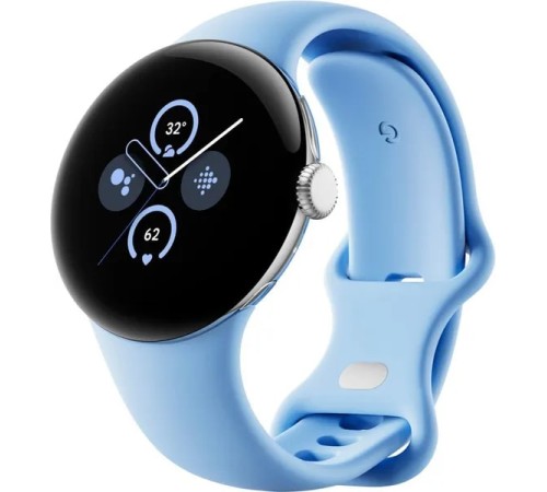 Умные часы Google Pixel Watch 2 LTE в серебристом корпусе и ремешке Bay — модель для США
