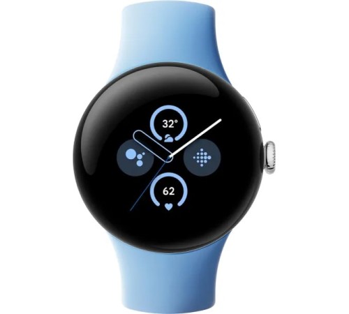 Умные часы Google Pixel Watch 2 LTE в серебристом корпусе и ремешке Bay — модель для США