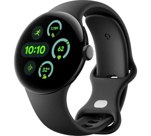 Умные часы Google Pixel Watch 3 41 мм в чёрном матовом корпусе с браслетом Obsidian Active Band (США)