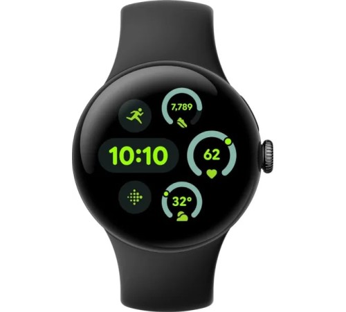 Умные часы Google Pixel Watch 3 41 мм в чёрном матовом корпусе с браслетом Obsidian Active Band (США)
