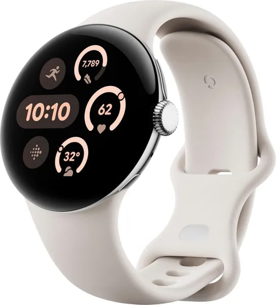 Умные часы Google Pixel Watch 3 WiFi 41 mm Polished Silver Case / Porcelian Active Band, US