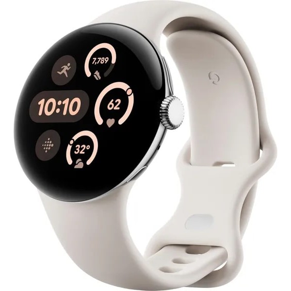 Умные часы Google Pixel Watch 3 WiFi 41 mm Polished Silver Case / Porcelian Active Band, US