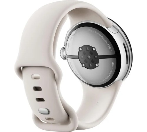 Умные часы Google Pixel Watch 3 41 мм: серебристый корпус и керамическая активная лента