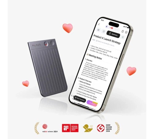 Цифровой диктофон Plaud Note с поддержкой ChatGPT Silver: эффективное решение для записи и анализа звука