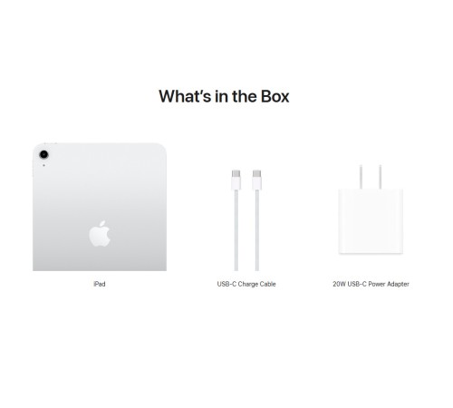 Планшет Apple iPad 11 2025 года с Wi-Fi и памятью 256 ГБ, серебристый, версия для США