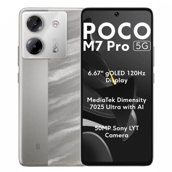 Смартфон POCO M7 Pro 5G 12/256GB Lunar Dust (Серебристый)