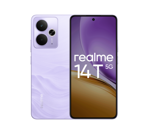 Смартфон Realme 14T 8/256 ГБ RU в фиолетовом цвете, поддержка Dual nano SIM