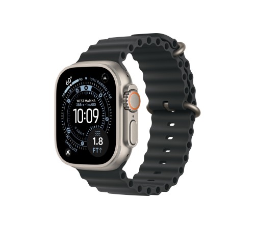 Умные часы Apple Watch Ultra 3 (2025) GPS + Cellular, 49 мм, корпус из бежевого титана, ремешок Ocean Band черного цвета