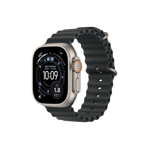Умные часы Apple Watch Ultra 3 (2025) GPS + Cellular, 49 мм, корпус из бежевого титана, ремешок Ocean Band черного цвета