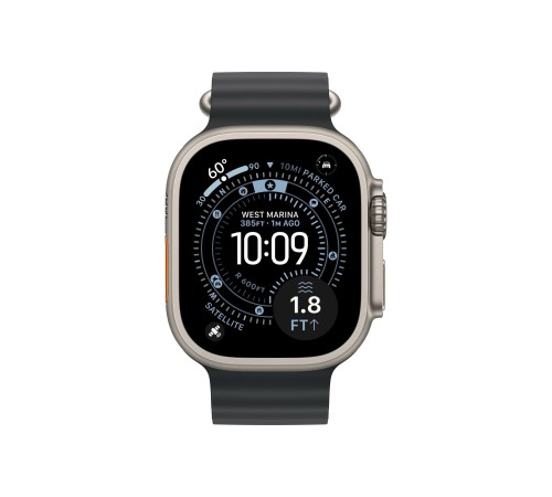 Умные часы Apple Watch Ultra 3 (2025) GPS + Cellular, 49 мм, корпус из бежевого титана, ремешок Ocean Band черного цвета