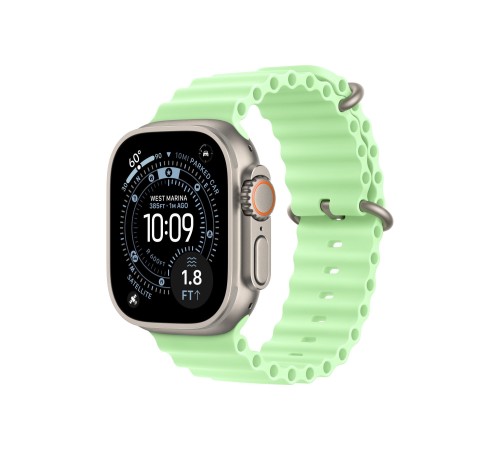 Умные часы Apple Watch Ultra 3 (2025) GPS + Cellular, 49 мм, Natural Titanium Case with Neon Green Ocean Band